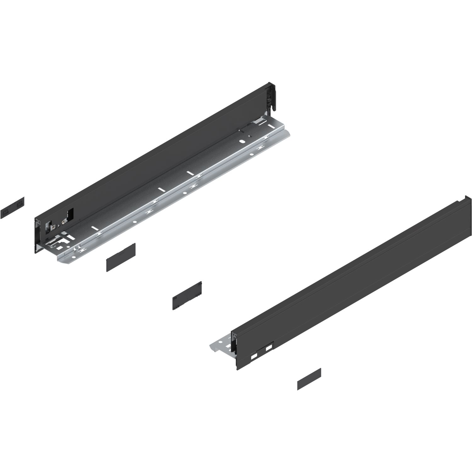 blum LEGRABOX pure SET Höhe N, TIP-ON, 40kg, NL 450, Carbonschwarz
