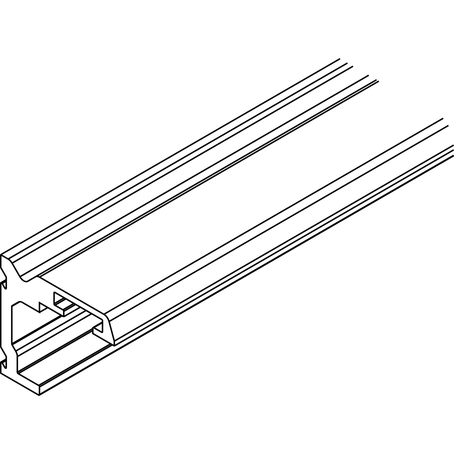 HAWA-Junior 40 Holz Winkelprofil Wandmontage auf Maß Türstärke bis 42mm silber (250 mm)