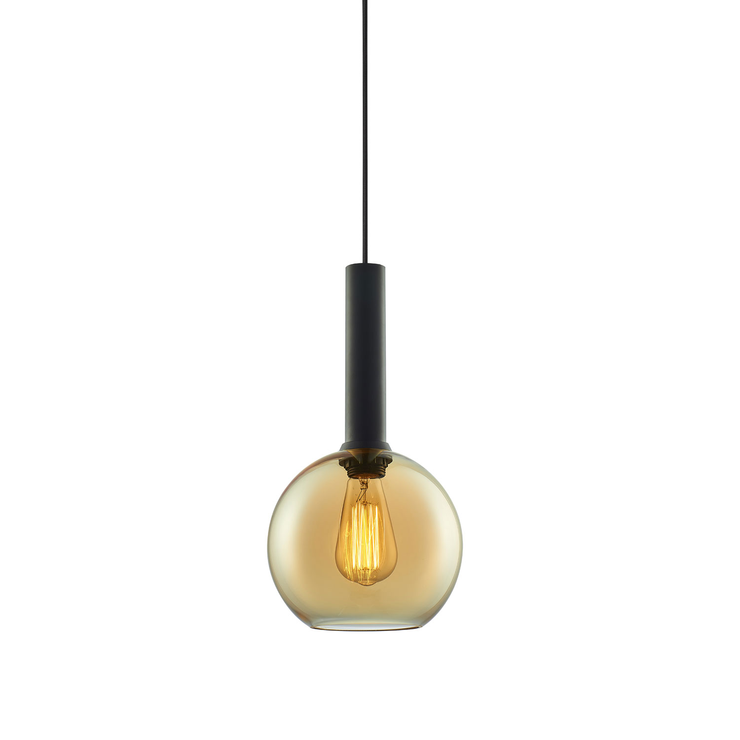 ISOLED Pendelleuchte amber round Glas E27 20cm 50-300cm exkl. Leuchtmittel exkl. Baldachin