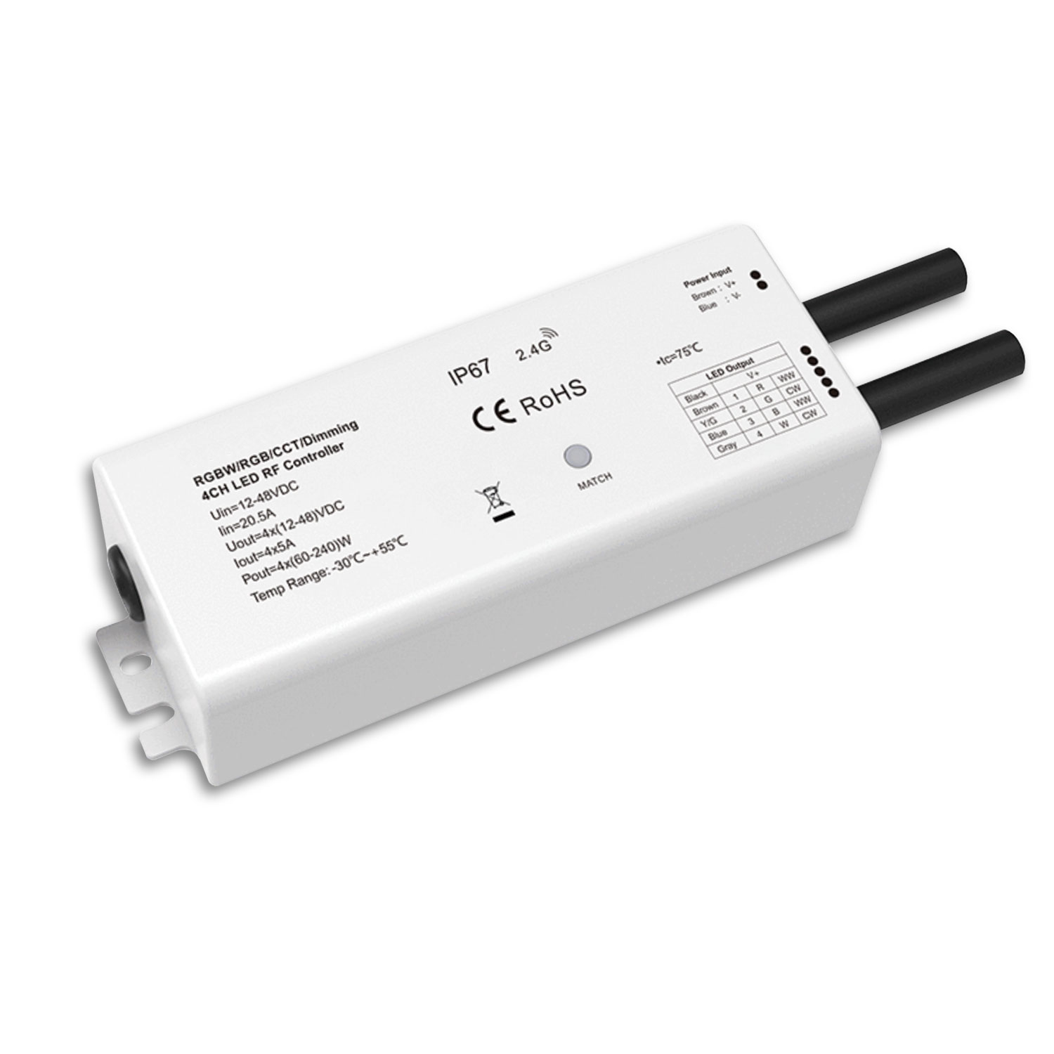 ISOLED Sys-Pro Funk Mesh PWM-Dimmer IP67 1-4 Kanal 12-48V DC 4x5A