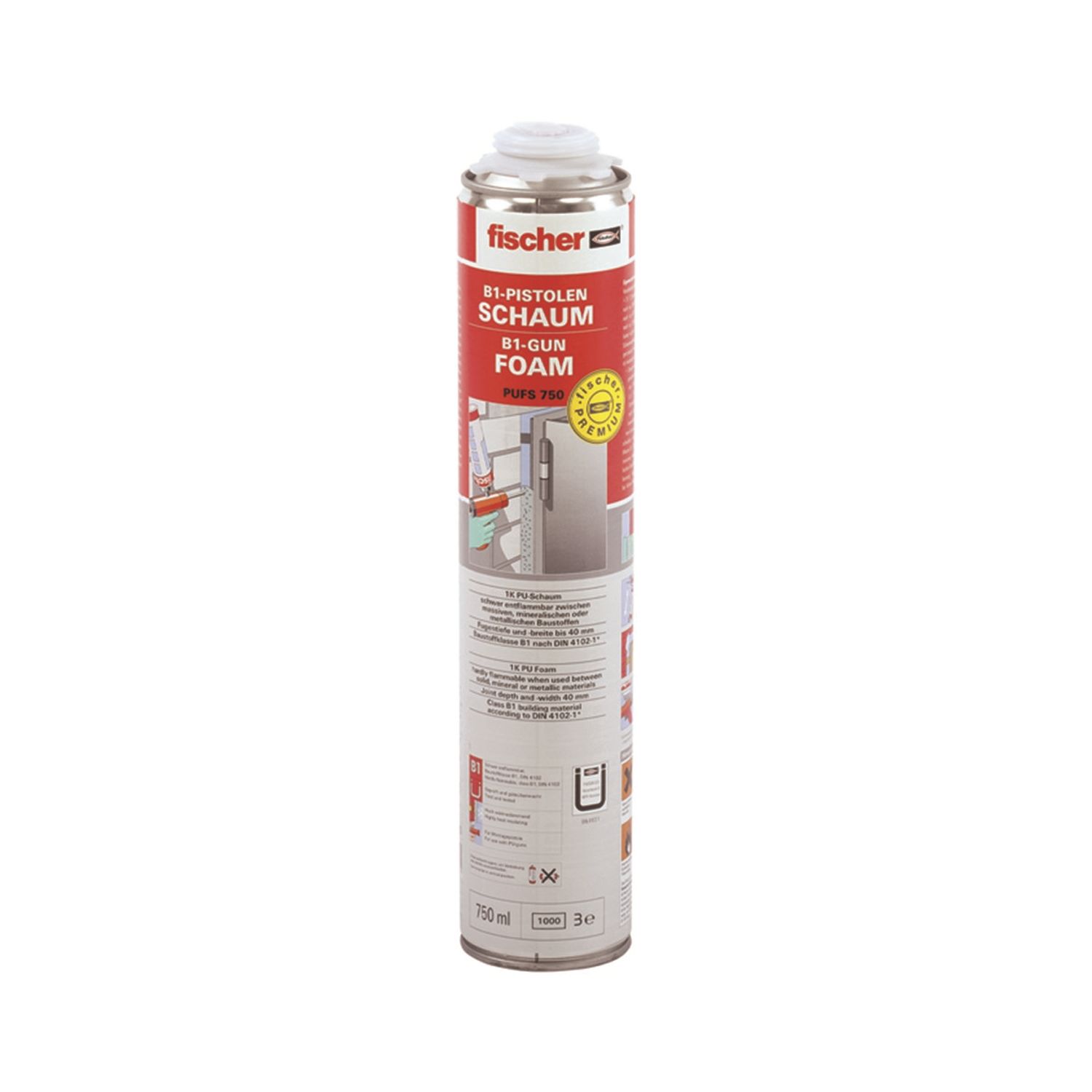 fischer PUFS 750 1K - Pistolenschaum 750 ml B1, - 45L Ausbeute