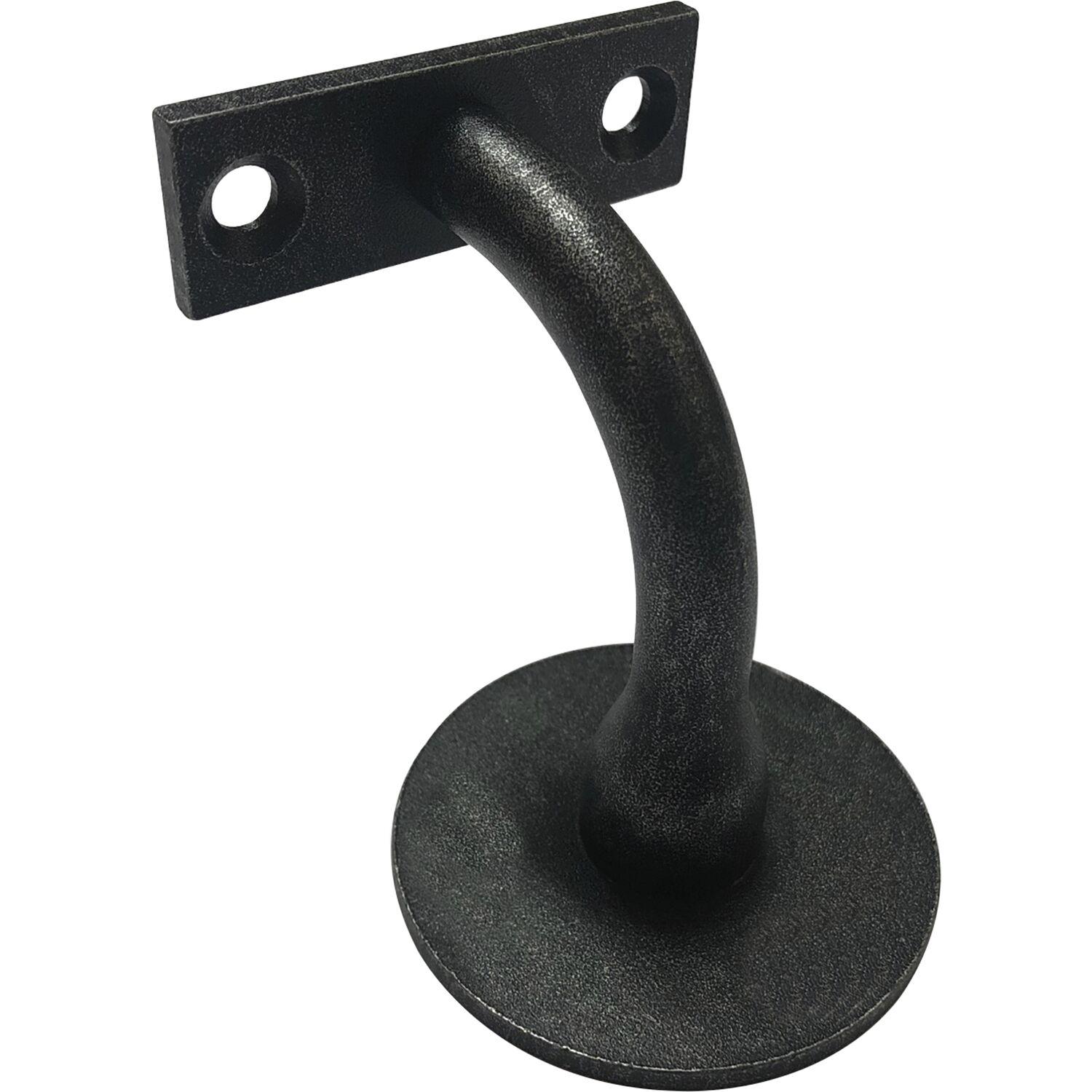 Halcö Handlaufträger rund mit Stockschraube, Wandabstand 78 mm, schwarz passiviert