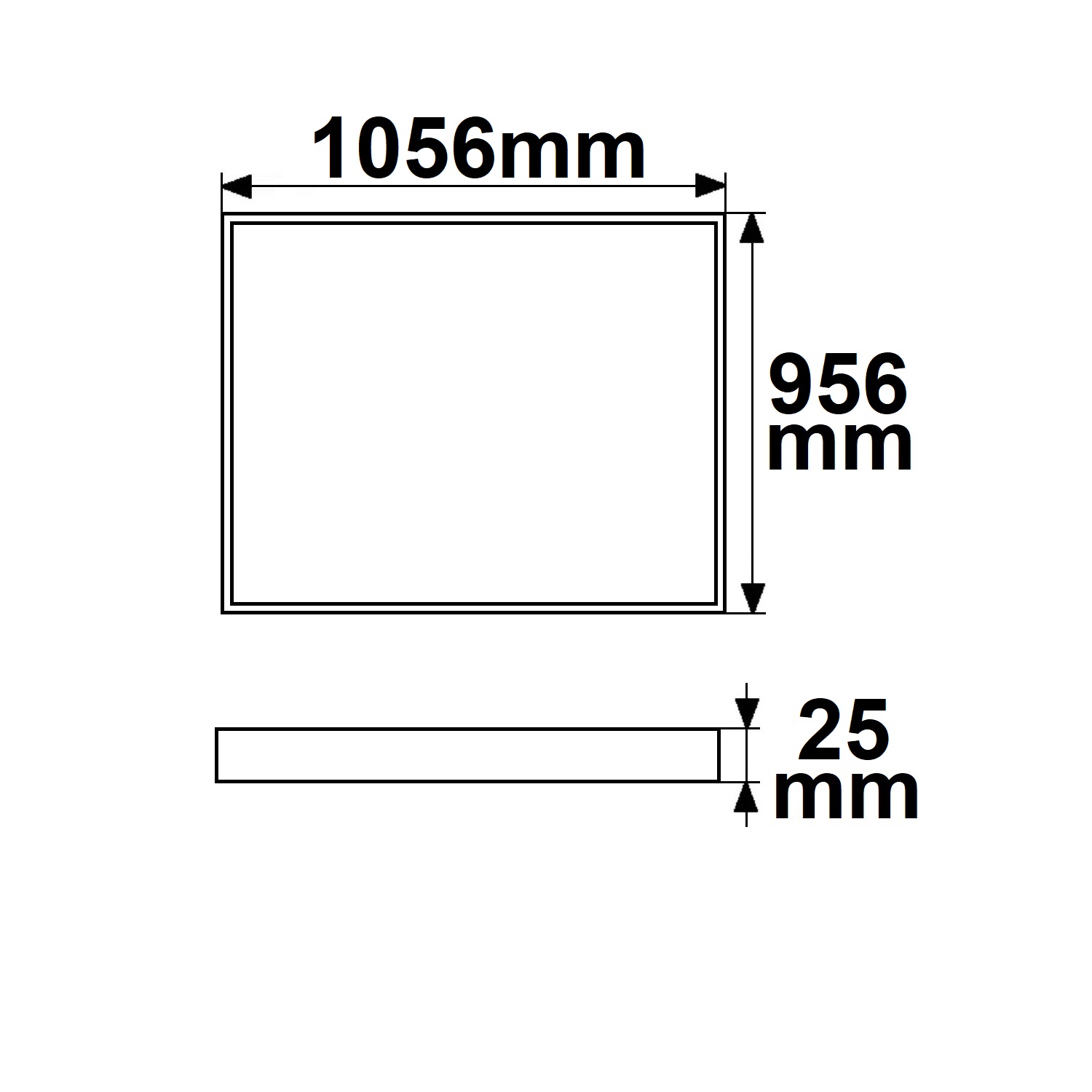 ISOLED LED Leuchtrahmen H25 Innenformat 900x1000mm 78W weißdynamisch CRI92