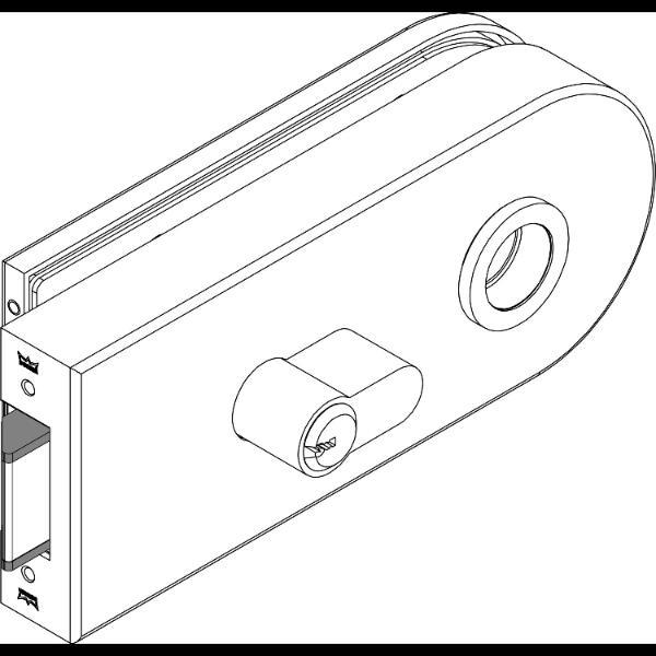 DORMA-Glas Schloss Studio Rondo PZ mit Wechsel, Glas 8 mm, silber eloxiert (10.202)