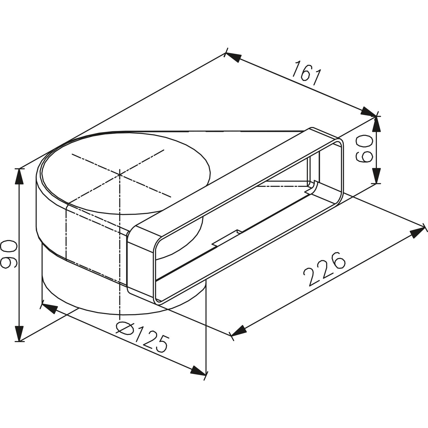Faber Umlenkstück 90° Flach/Rund Ø 125 mm ()