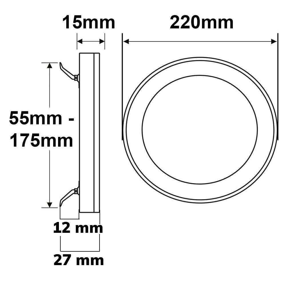 ISOLED LED Aufbau/Einbauleuchte Slim Flex 18W weiß ColorSwitch 3000|3500|4000K