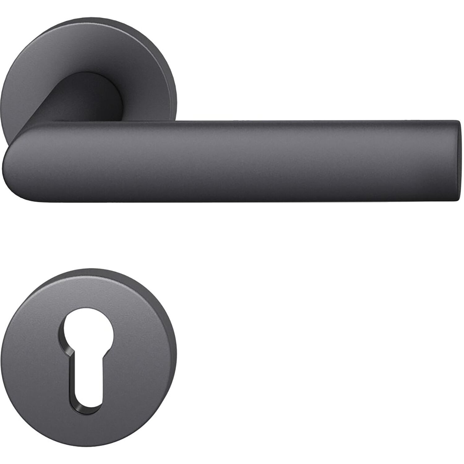 FSB Drückergarnitur 12 1108 ASL auf Rosette PZ, Aluminium schwarz matt