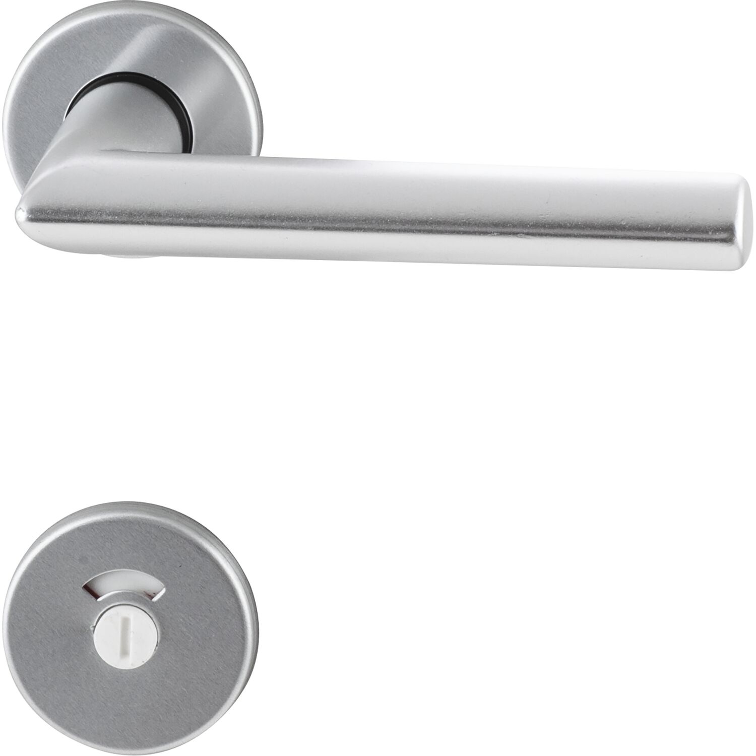 Drückergarnitur TURIN - auf Rosette WC, 38 - 42, Aluminium silber eloxiert