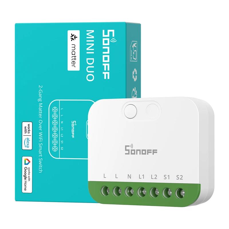 Sonoff MINI DUO 2-Fach Matter WiFi Intelligenter Schalter MINI-2GS