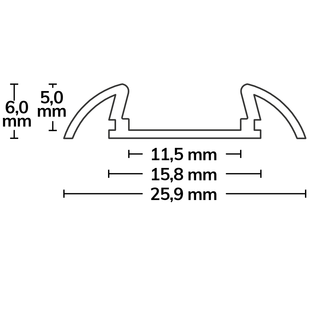 ISOLED LED Aufbauprofil SURF11 Aluminium eloxiert 200cm