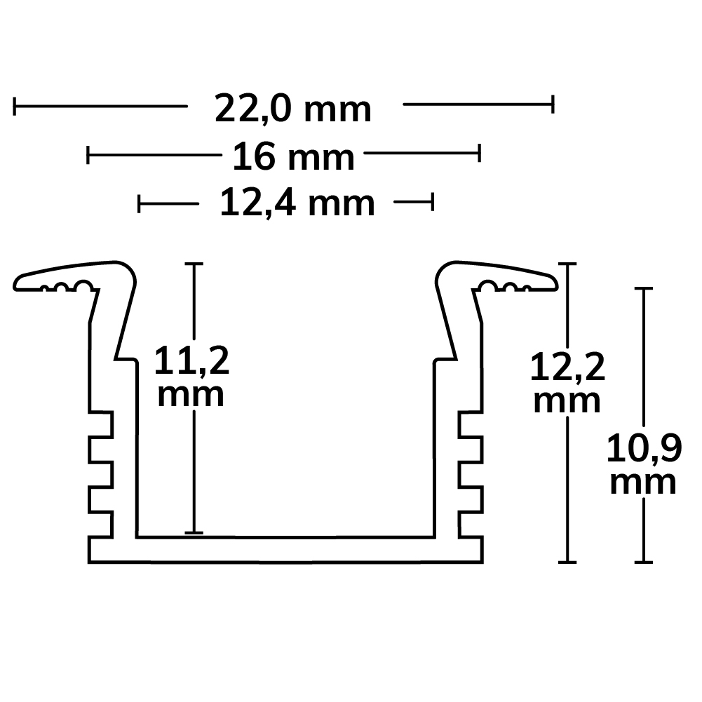ISOLED LED Einbauprofil MAXI-EB V2 eloxiert L: 200cm