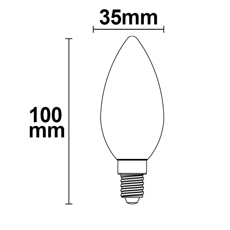 ISOLED E14 LED Kerze 4W klar warmweiß dimmbar