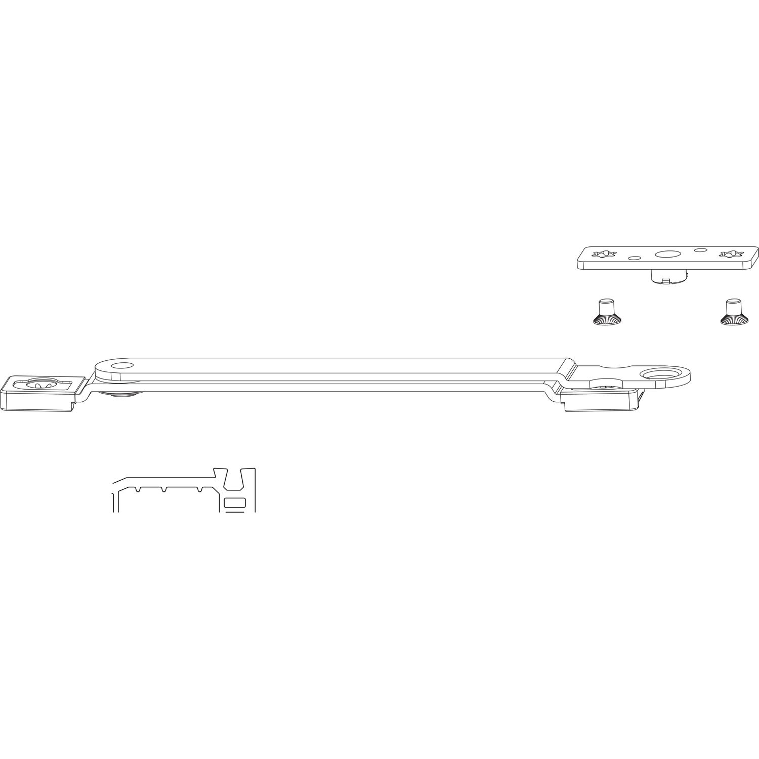 Maco #101519 MACO Drehbegrenzung PVC/TV, FFB 240-1300 mm, Typ 1, 80 kg, silber (101519)