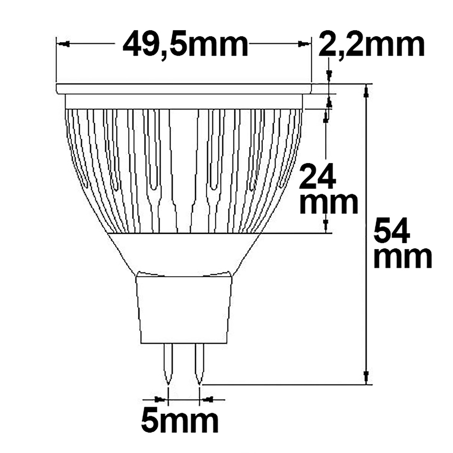ISOLED MR16 LED Strahler 6W GLAS-COB 70° warmweiß dimmbar