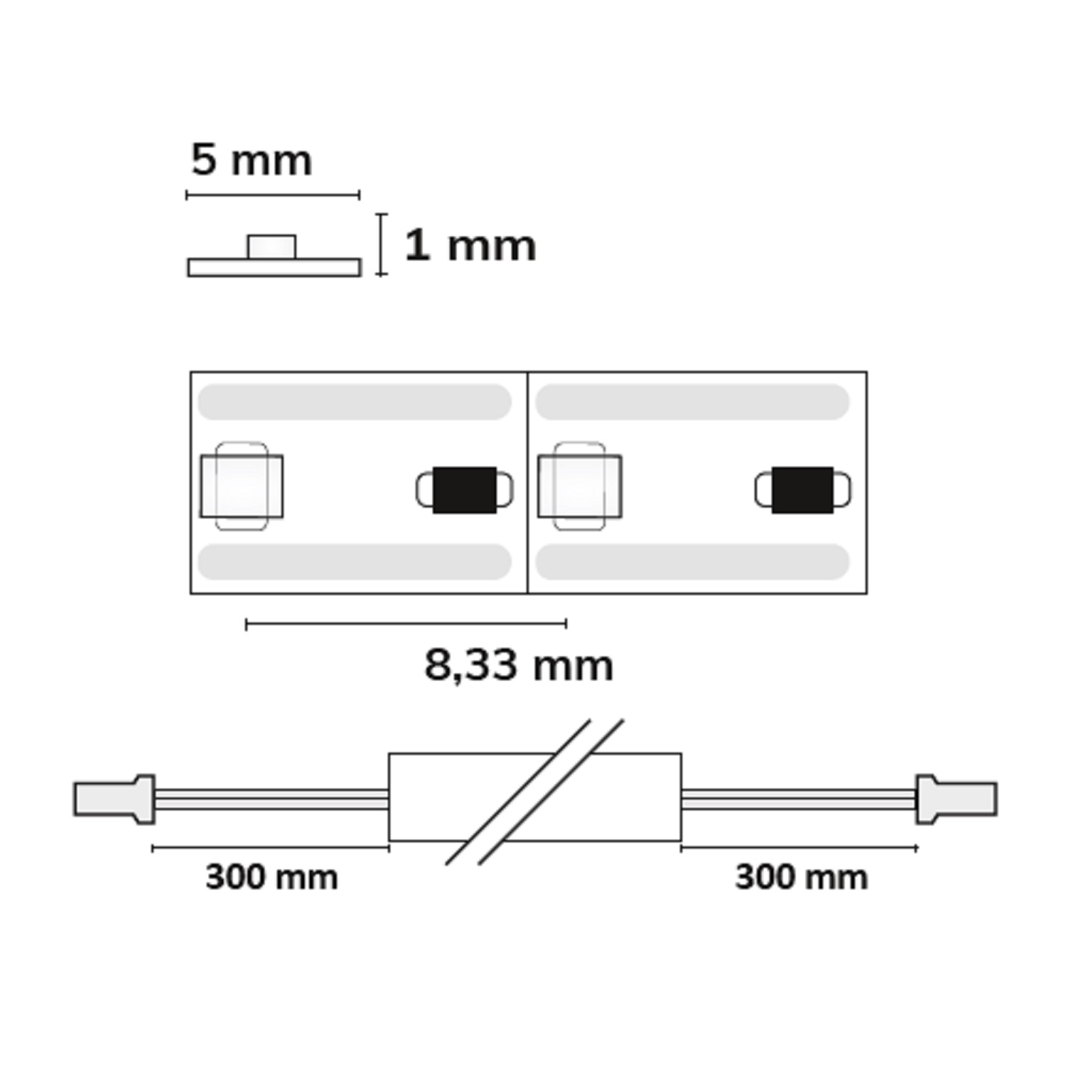 ISOLED LED CRI927 MiniAMP Flexband 12V DC 7W IP20 2700K 500cm Kabel beids. + maleAMP 120 LED/m