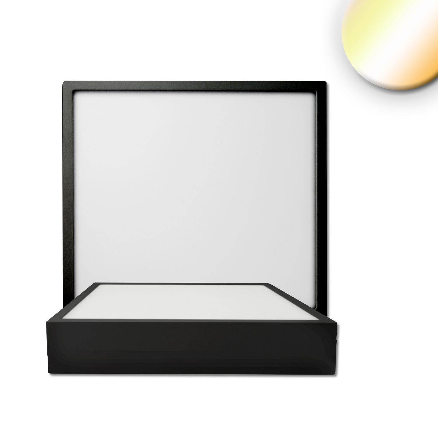 ISOLED LED Deckenleuchte PRO schwarz 15W eckig 170x170mm ColorSwitch 2700|3000|4000K dimmbar
