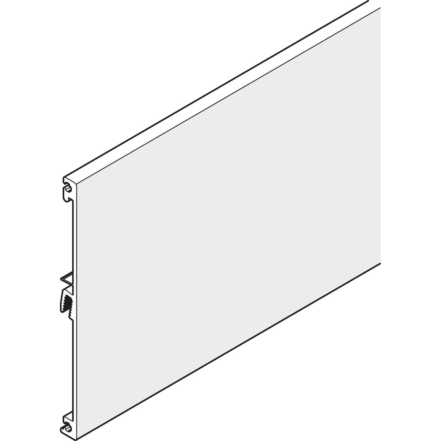 Hawa Abdeckblende Frontslide 60/A und 60/matic, auf Maß, Alu silber eloxiert (250 mm)