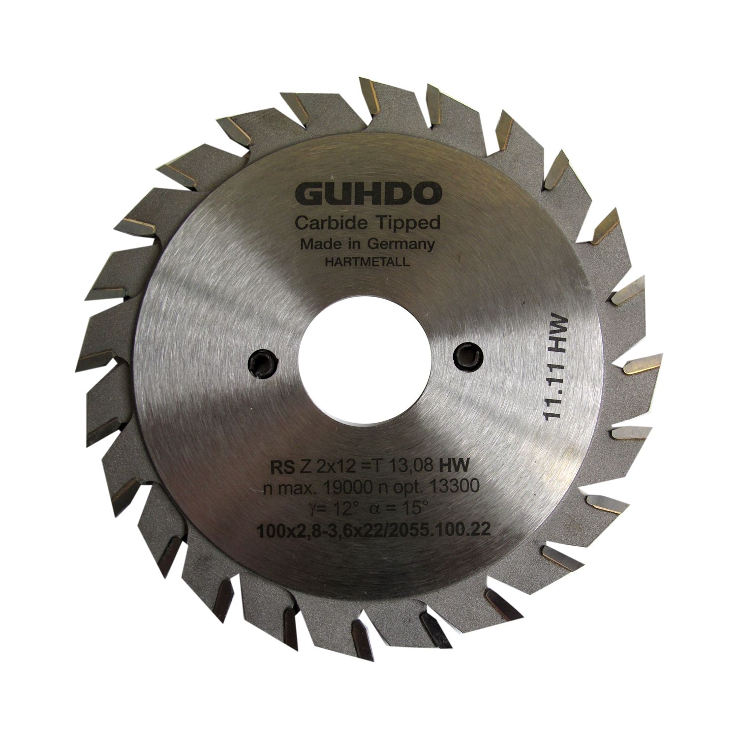GUHDO HW-Ritzkreissägeblatt für STRIEBIG 100x2,8-3,6x22 mm Z2x12 V/WZ