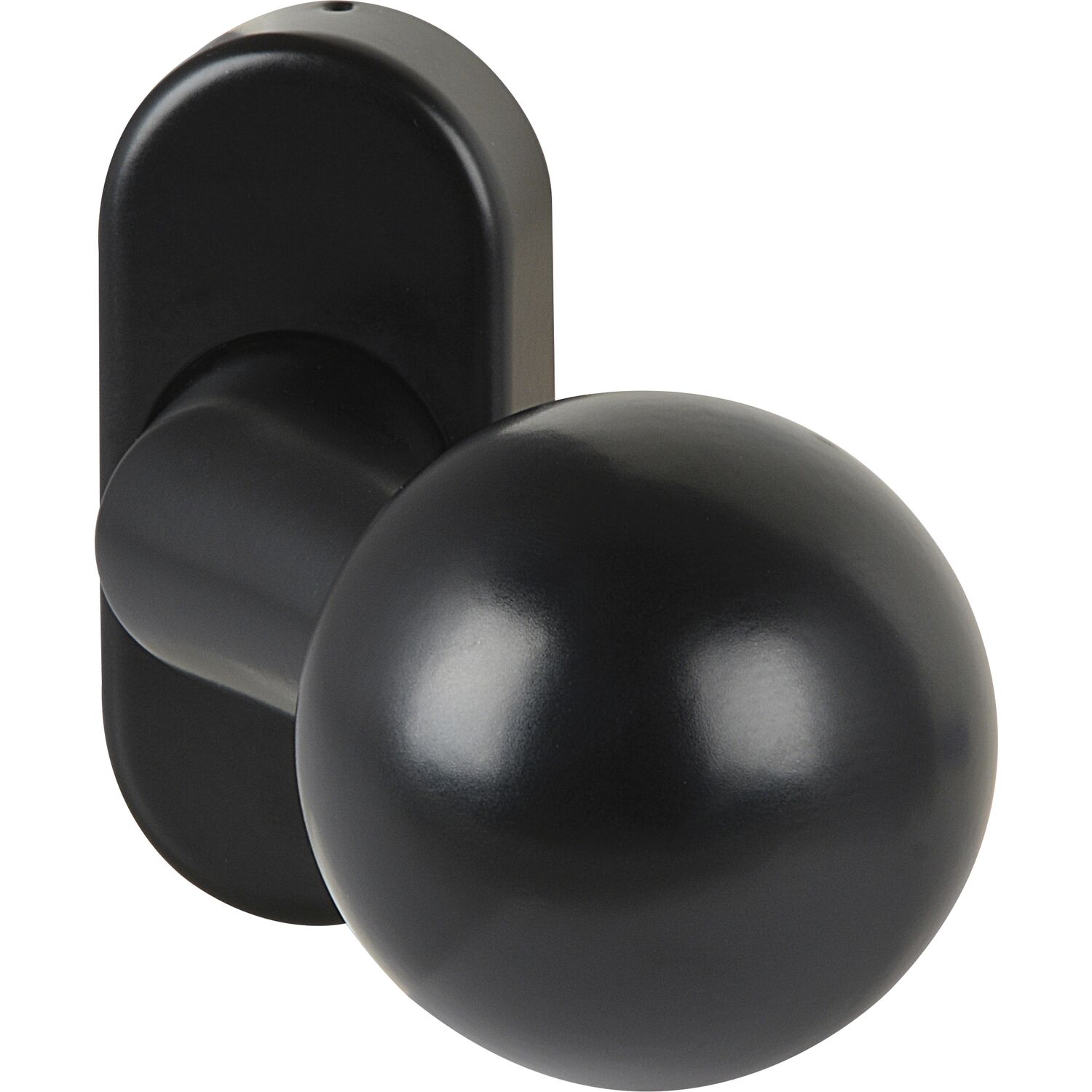 FSB Türknopf 07 0846 auf Rosette, Gewinde M12, Aluminium tiefschwarz