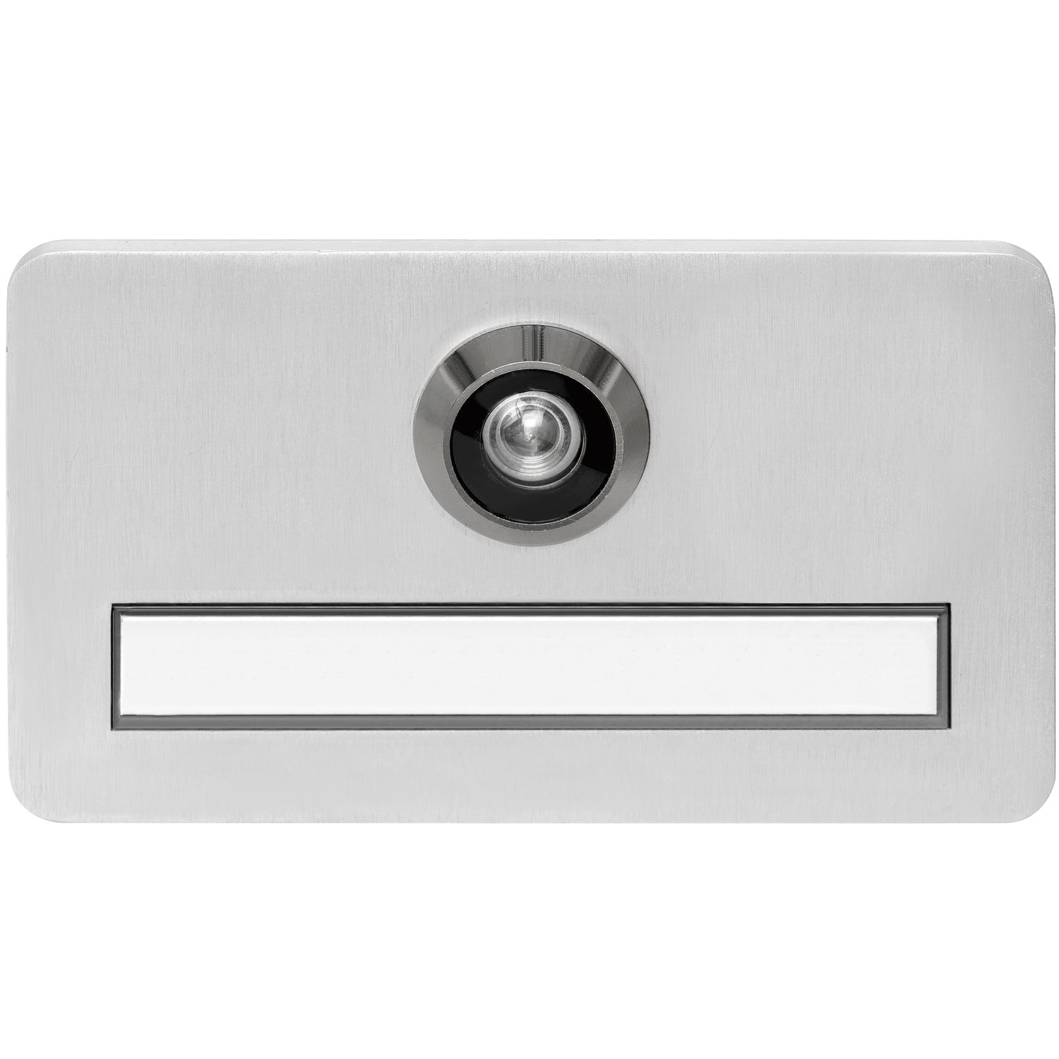 SOLIDO Namensschild m. Türgucker, Linse 200°, silber,brandschutztauglich