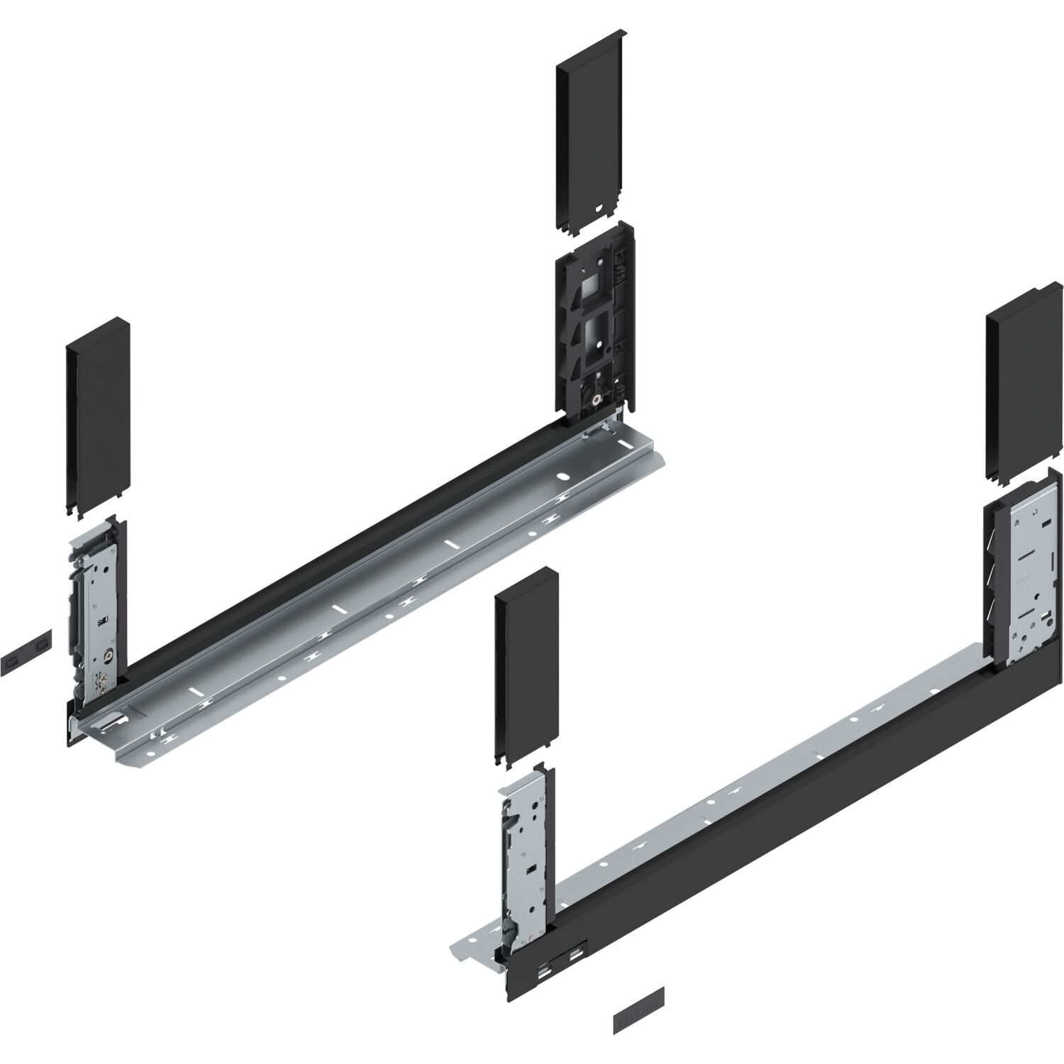 blum LEGRABOX free, Zarge Höhe C, NL 550, Carbonschwarz-matt