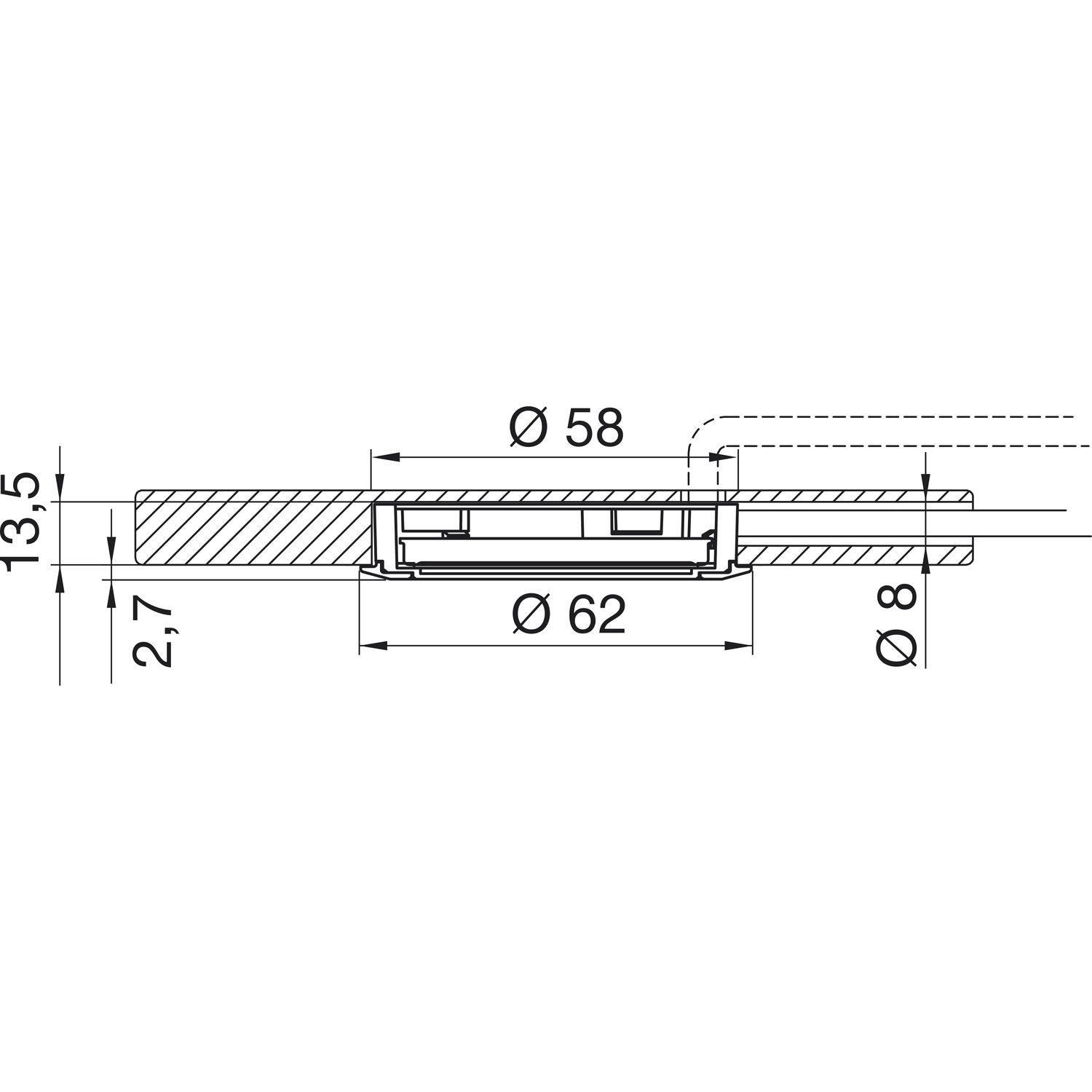 Elektra LED Einbauleuchte 8001B-58 neutralweiß ø 62mm vernickelt matt