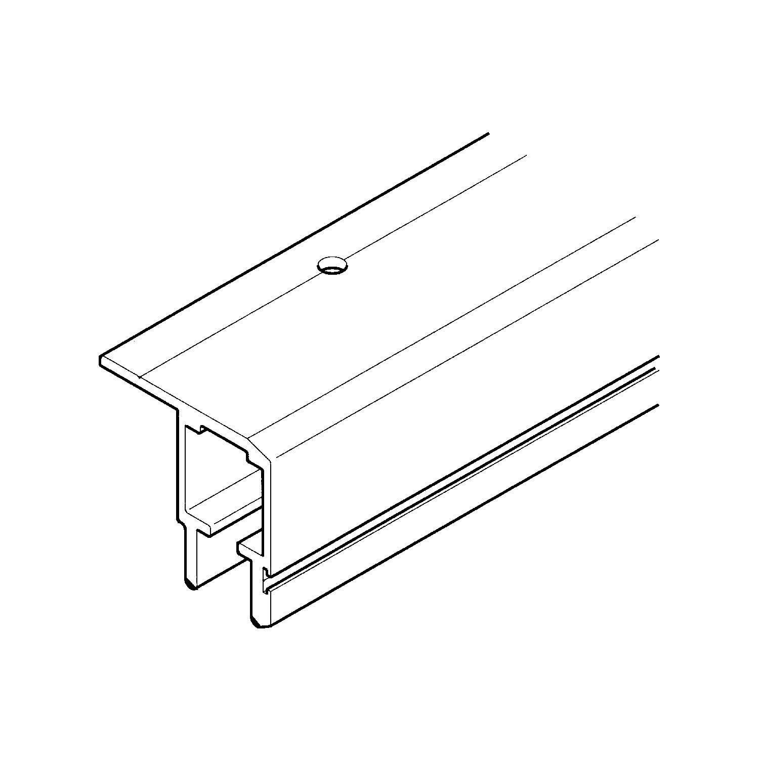 HAWA MULTIFOLD 30/W Laufschiene 6000 auf Maß, Aluminium farblos eloxiert (250 mm)