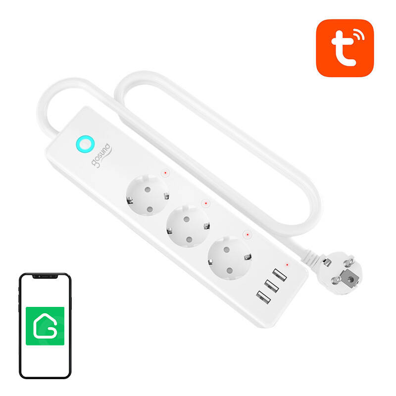 Gosund smarte Stromverteilerdose (3x AC schuko 3x USB-A) Tuya WiFi