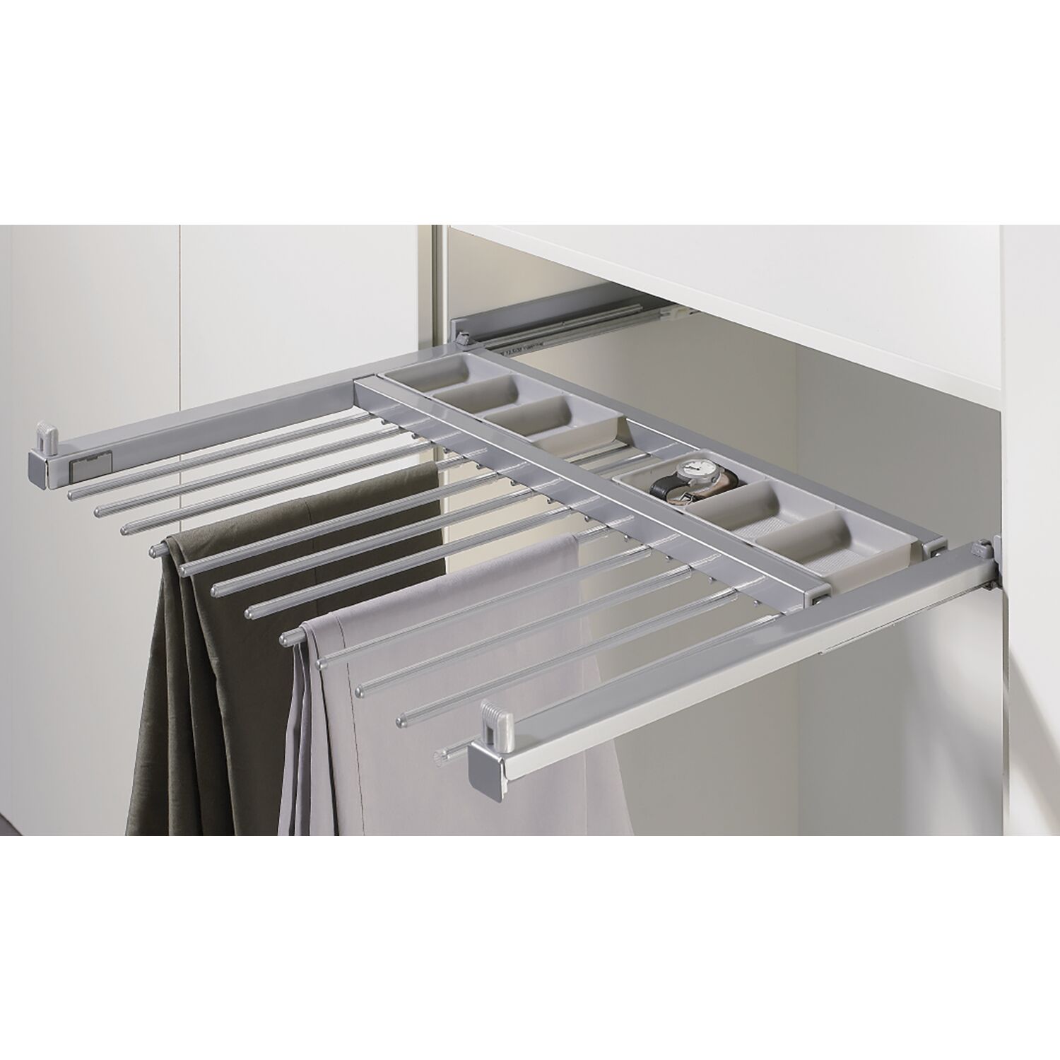 Hettich Hosenhalter Amari 200 Lichte 800 - 900 mm Stahl silber