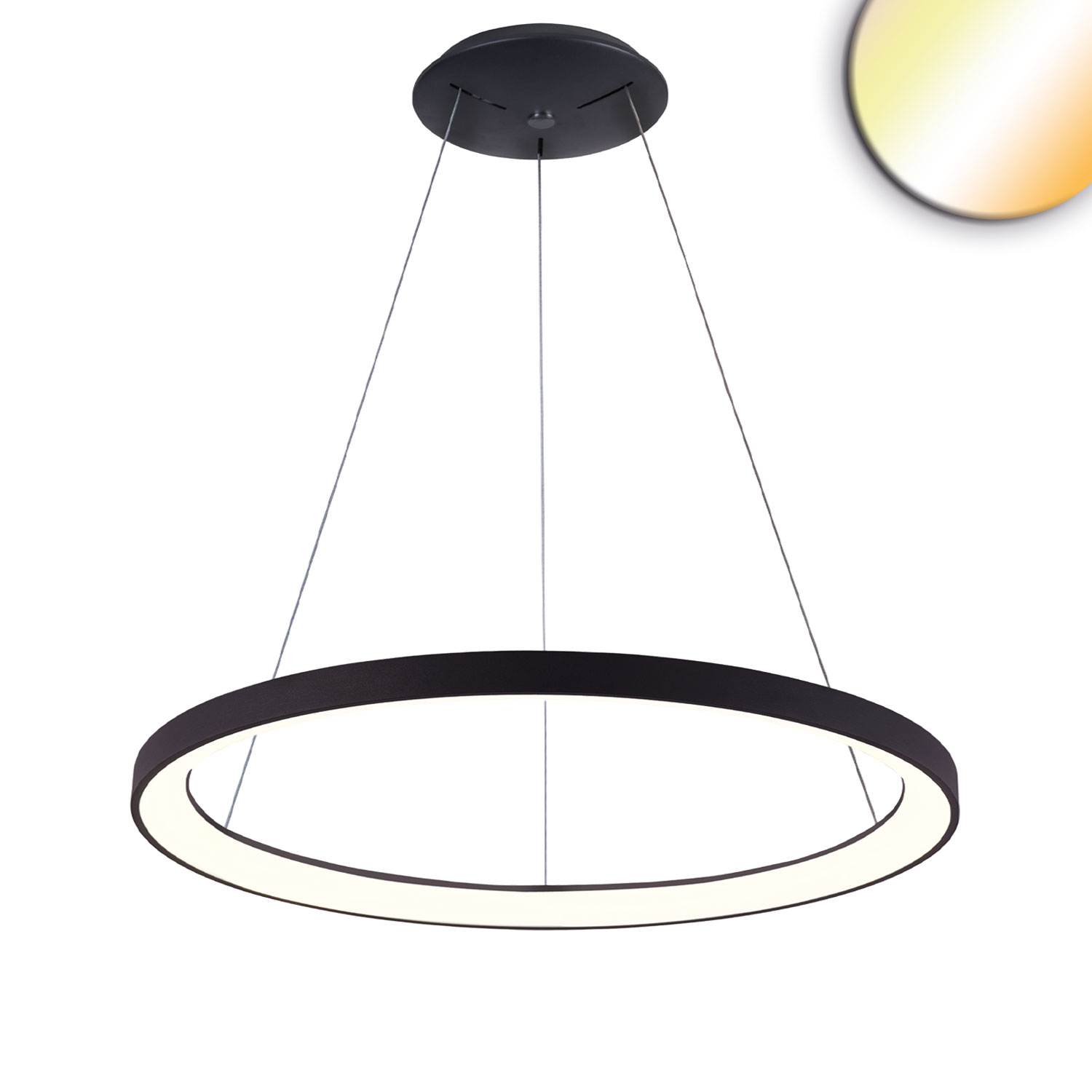 ISOLED LED Hängeleuchte Orbit 580 schwarz 48W rund ColorSwitch 3000|3500|4000K dimmbar