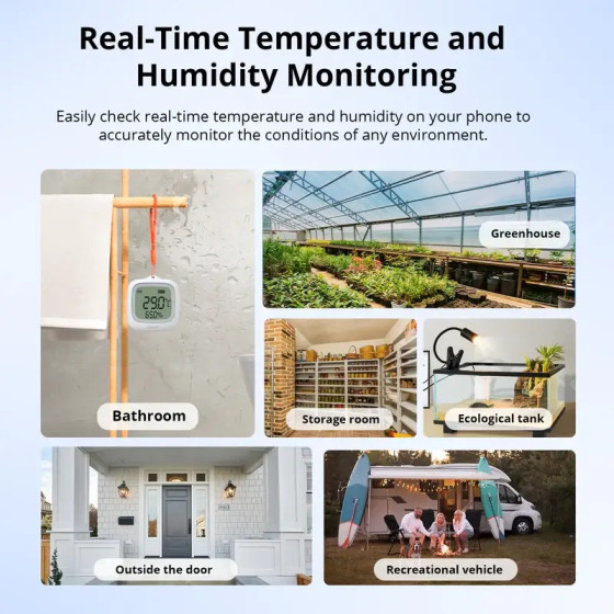 Sonoff IP65 Zigbee LCD Smart Temperatur Feuchtigkeitssensor SNZB-02WD